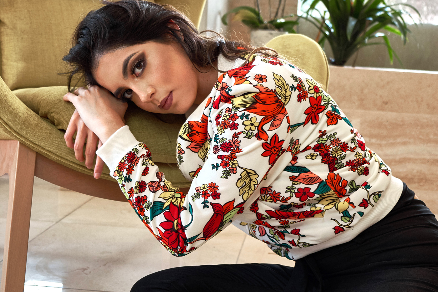 chaqueta print floral